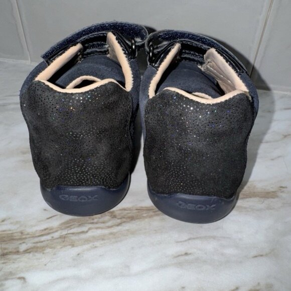 Geox Kaytan Navy Blue Suede First Steps Baby Shoes Rhinestones - Picture 4 of 5